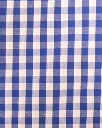 Tissus Vichy  : Bleu Marine Moyens Carreaux - Mercerine