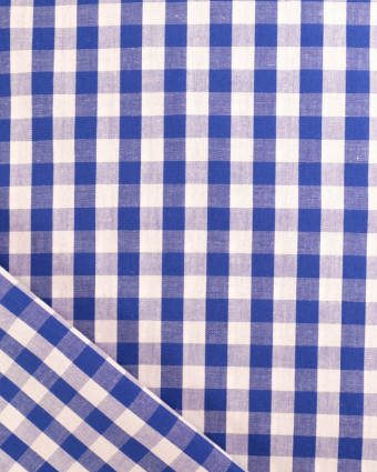 Tissus Vichy  : Bleu Marine Moyens Carreaux - Mercerine