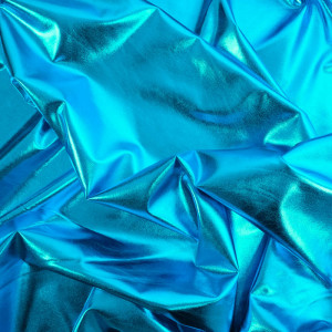 Tissu Lamé Bleu Turquoise
