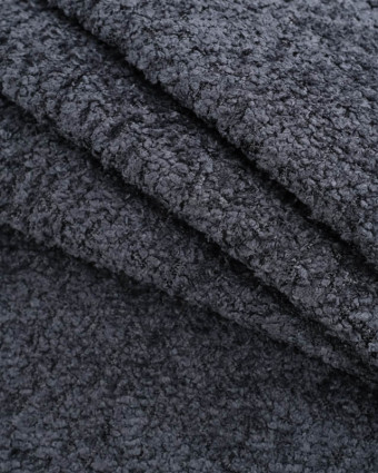 Tissu petites bouclettes Noir Angèle - Mercerine