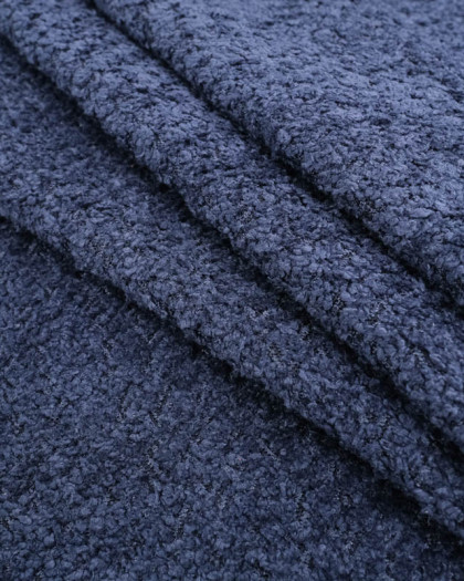 Tissu petites bouclettes Bleu Angèle - Mercerine