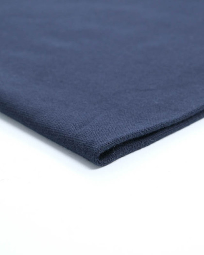 Tissu Manchette Col Bord Cote Bleu Minuit Leonore - Mercerine