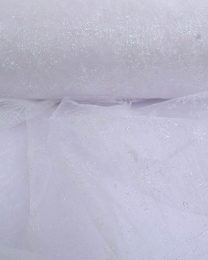 Organza Flocon Lurex Blanc  - Mercerine