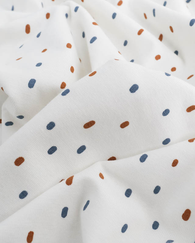 Coupon De Mousseline Polyester écru Avec Pois Noirs – 8 Pièces De 50 Cm