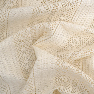 Tissu Crochet Rayures Beige...