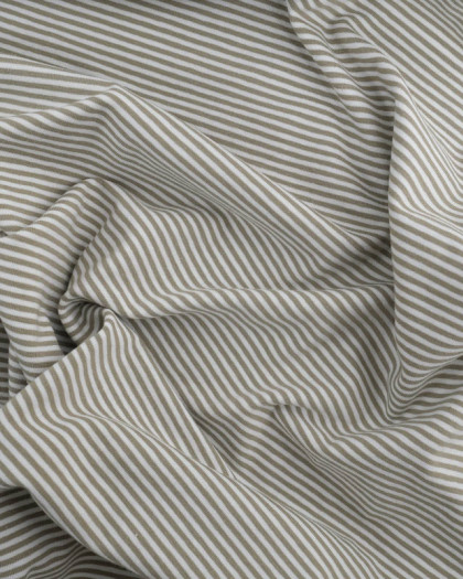 Tissu Jersey a Rayures Vert Oeko-Tex - Mercerine