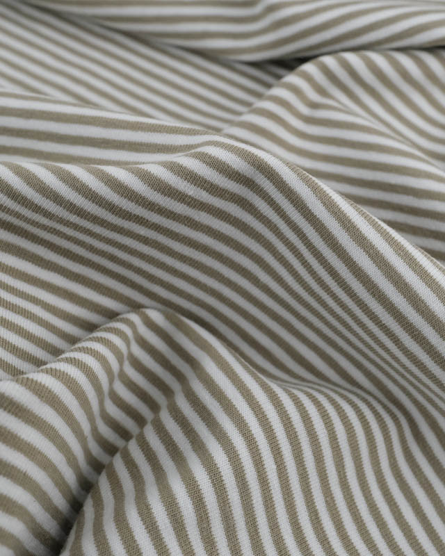 Tissu Jersey a Rayures Vert Oeko-Tex -Mercerine