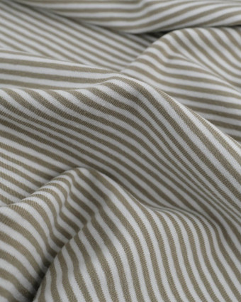 Tissu Jersey a Rayures Vert Oeko-Tex -Mercerine
