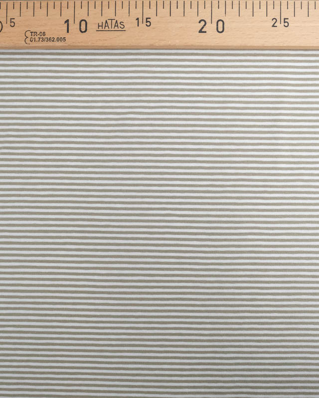 Tissu Jersey a Rayures Vert Oeko-Tex -Mercerine