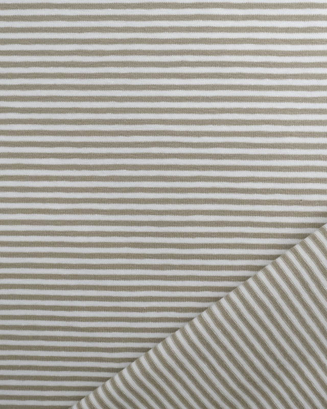 Tissu Jersey a Rayures Vert Oeko-Tex -Mercerine