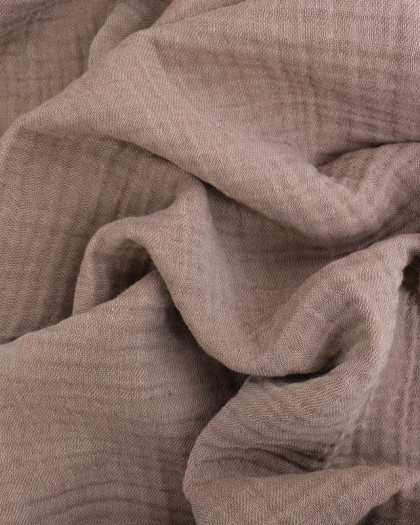 Tissu Quatre Gaze Marron Oeko-Tex - Mercerine