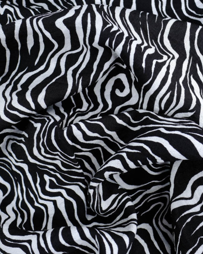 Viscose Bubble Abstrait Noir Et Blanc Oeko-Tex - Mercerine
