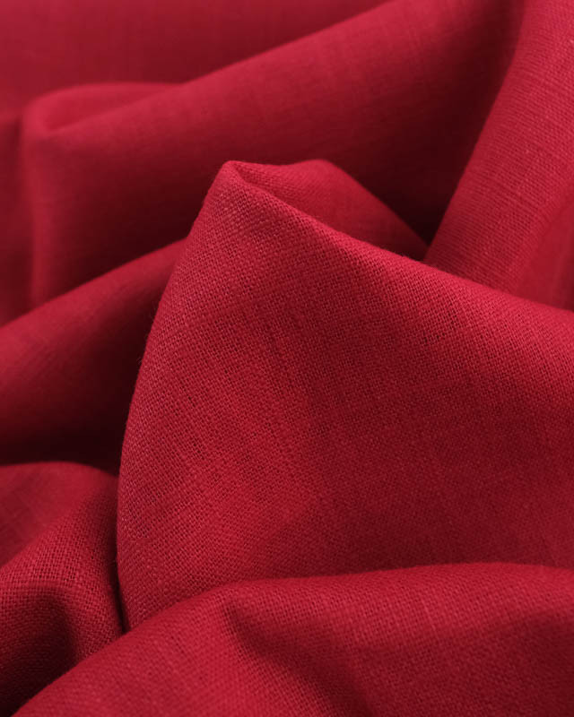 Tissu Lin Coton Grenat  - Mercerine