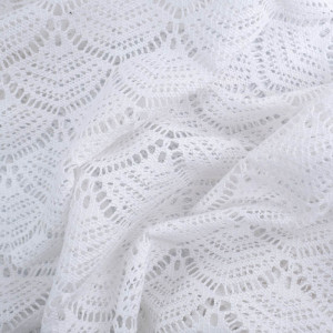Tissu Crochet Eventail Blanc...