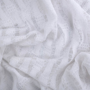 Tissu Crochet Rayures Blanc...
