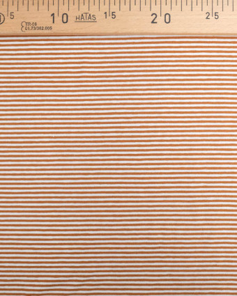 Tissu Jersey Rayures Terracotta Oeko-Tex - Mercerine