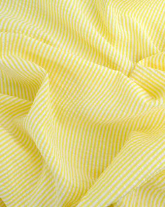 Tissu Seersucker Rayures Jaune Oeko-Tex - Mercerine