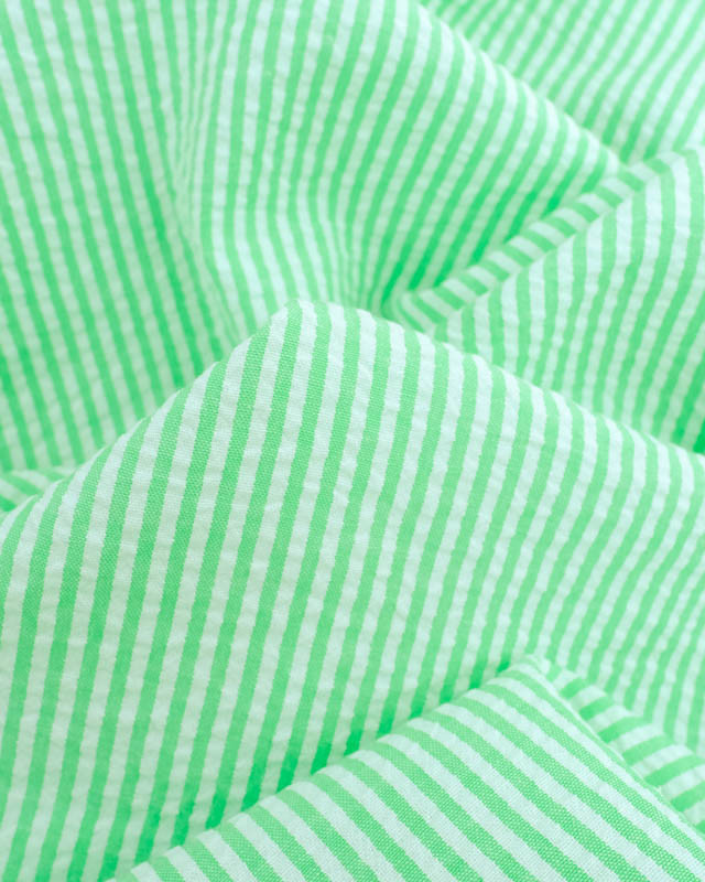 Tissu Seersucker Rayures Oeketex -   - Mercerine