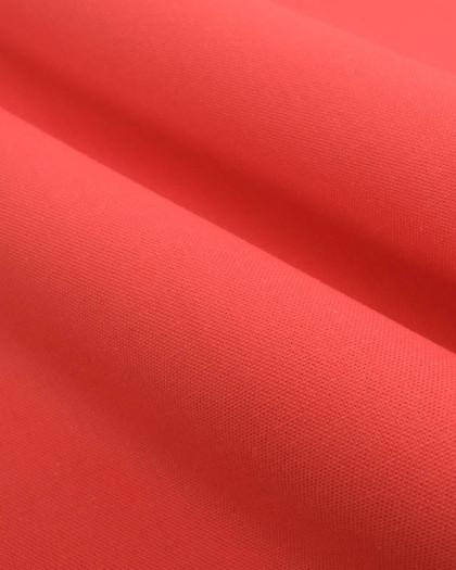 Tissu Coton Demi Natté Grande Largeur Rouge Corail - Mercerine