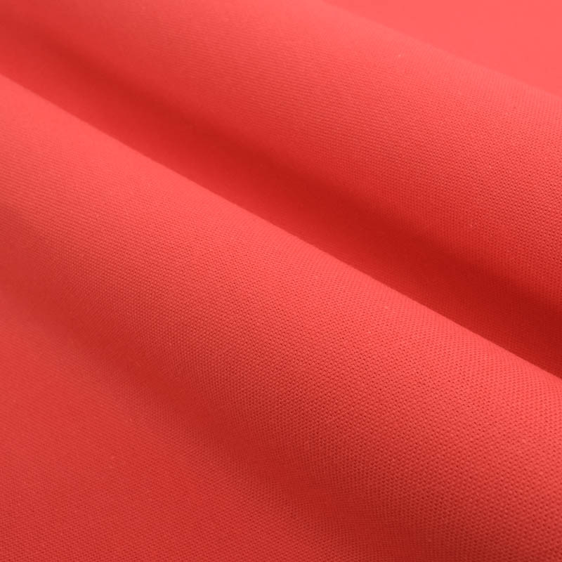 Tissu Coton Demi Natté Rouge Corail - Mercerine