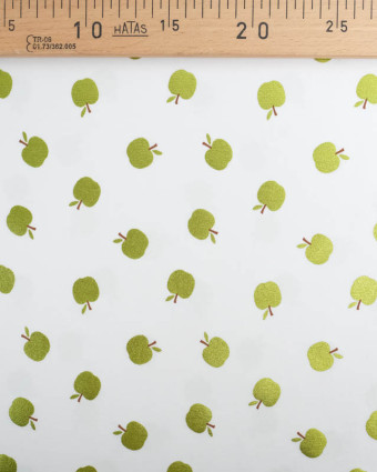Jersey De Coton Motif Pomme Métallisé Oeko-Tex  - Mercerine