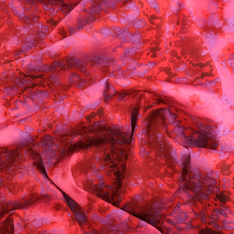 Satin De Coton Tie And Dye Fuchsia   - Mercerine
