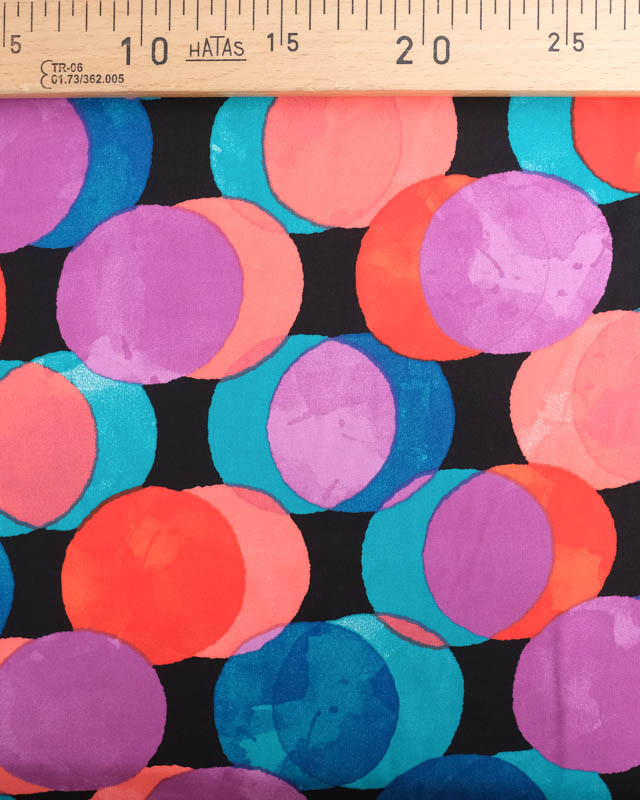 Tissu Satin de Viscose Pois Colorés - Mercerine