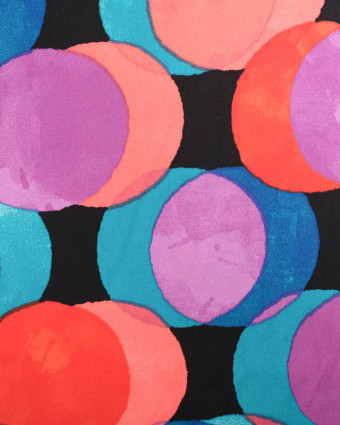 Tissu Satin de Viscose Pois Colorés - Mercerine