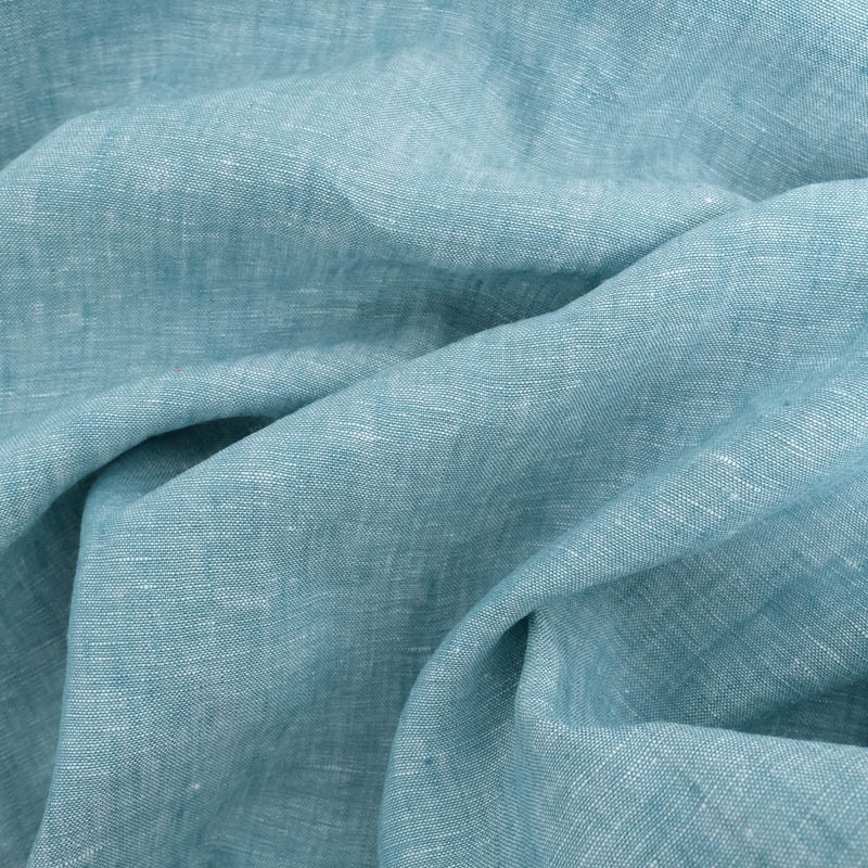 Tissu Lin Bleu Turquoise - Mercerine