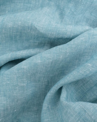 Tissu Lin Bleu Turquoise - Mercerine