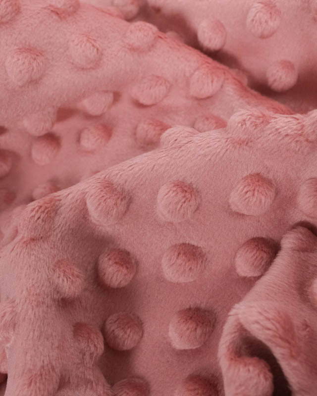 Tissu Minky Bubble Vieux Rose Oeko-tex - Mercerine