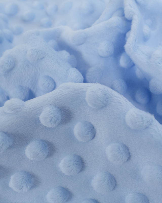 Tissu Minky Bubble Bleu Ciel Oeko-tex - Mercerine