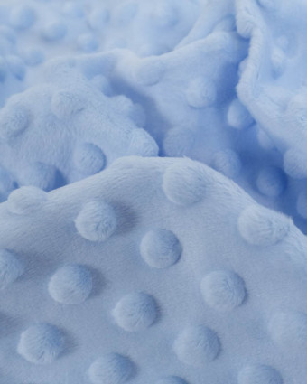 Tissu Minky Bubble Bleu Ciel Oeko-tex - Mercerine