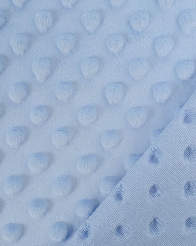 Tissu Minky Bubble Bleu Ciel Oeko-tex - Mercerine