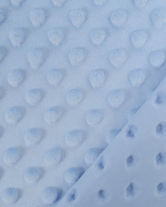 Tissu Minky Bubble Bleu Ciel Oeko-tex - Mercerine