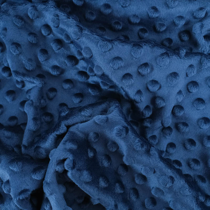 Tissu Minky Bubble Bleu Marine Oeko-tex - Mercerine