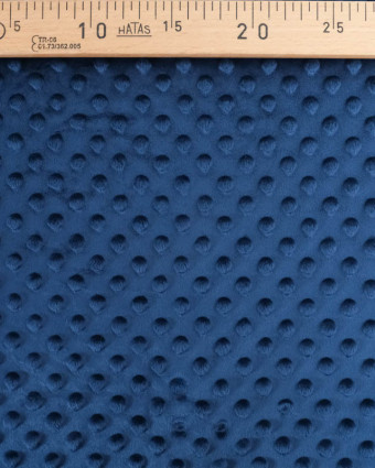 Tissu Minky Bubble Bleu Marine Oeko-tex- Mercerine