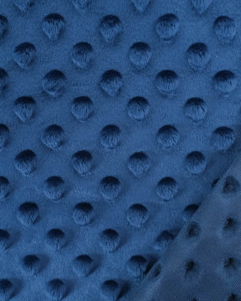 Tissu Minky Bubble Bleu Marine Oeko-tex- Mercerine