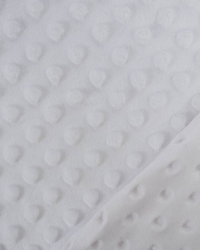 Tissu Minky Bubble Blanc Oeko-tex - Mercerine