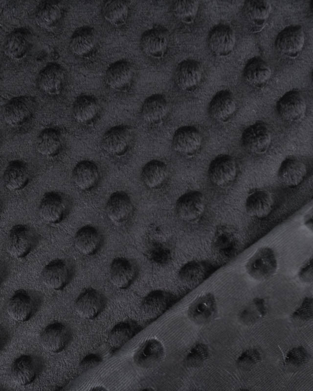 Tissu Minky Bubble Noir Oeko-tex - Mercerine