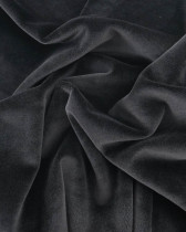 Tissu Velours Stretch Noir Oeko-tex