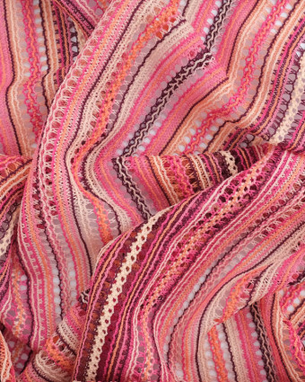 Maille Crochet Rose Prune, Orangé Et Nude - Mercerine