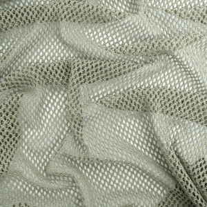 Tissu Maille Crochet Kaki