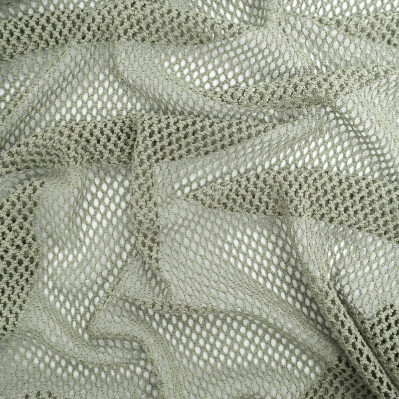 Tissu Maille Crochet Kaki - Mercerine