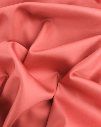 Satin De Coton Léger Rose Sienne Oeko-Tex - Mercerine