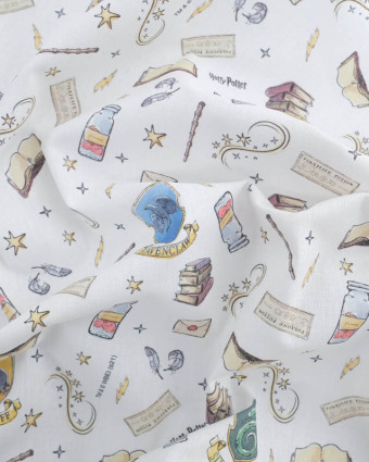 Tissu Coton Imprimé Harry Potter Hogwarts Child - Mercerine