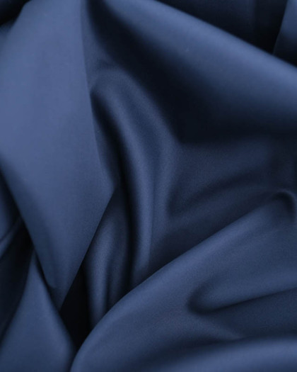 Satin De Coton Léger Marine Oeko-Tex - Mercerine
