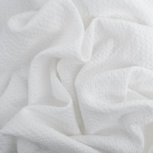 Tissu Coton Gaufré Blanc