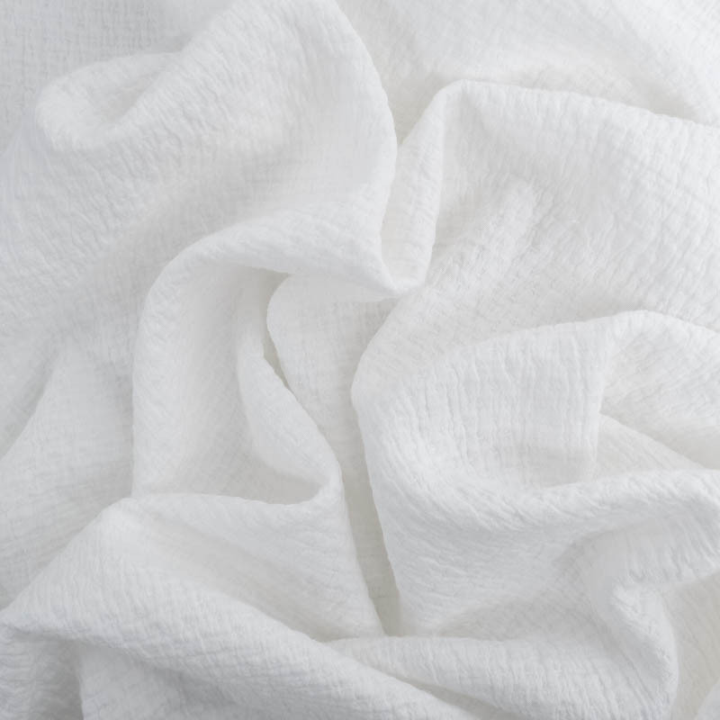 Tissu Coton Gaufré Blanc - Mercerine