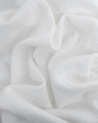 Tissu Coton Gaufré Blanc - Mercerine
